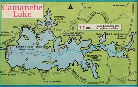 camanche lake fishing map and fishing information | Camanche, Fishing maps, Lake fishing