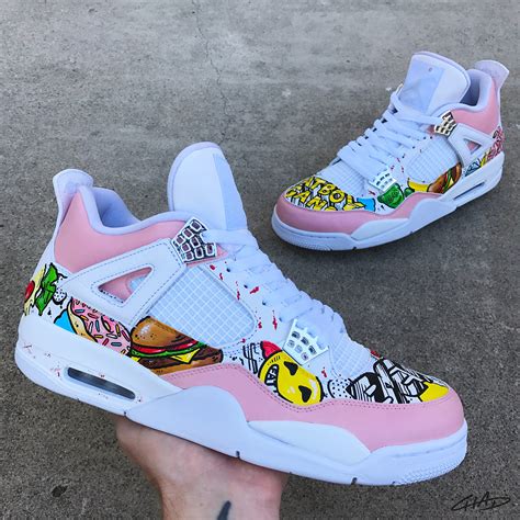 Fast Food 4's - Custom Hand Painted Jordan retro 4 shoes – chadcantcolor