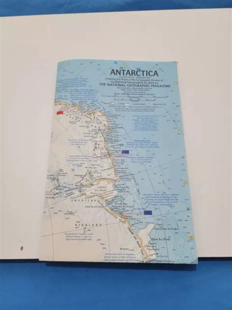 VINTAGE NATIONAL GEOGRAPHIC Map: Antarctica (February 1963) Atlas Plate ...