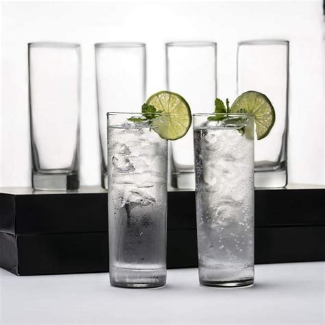 Premium Highball Glass Set - Elegant Tom Collins Glasses Set of 6-12oz ...