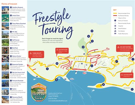 Maps for Catalina Island Golf Cart Tour and Locations of lots