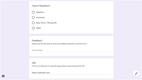 Using Google Forms for Quick Website Feedback and Bug Reports