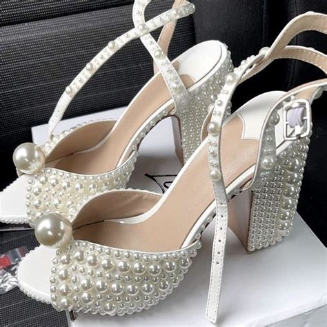 Replica Jimmy Choo Sacaria Pearl - Never Worn | Wedding shoes heels ...