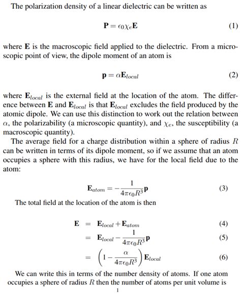 What is relationship between electric susceptibility and atomic polarisability