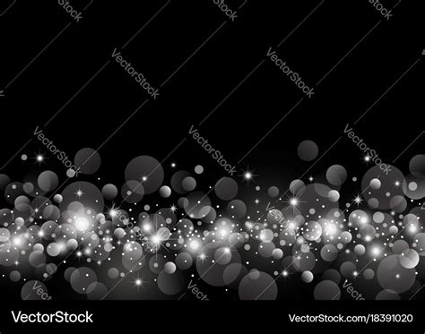 White light bokeh on black background design Vector Image