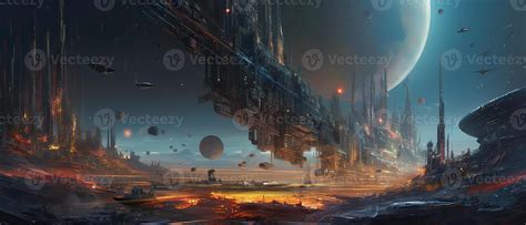 Futuristic sciFi huge battle spaceships. Futuristic sciFi huge battle ...