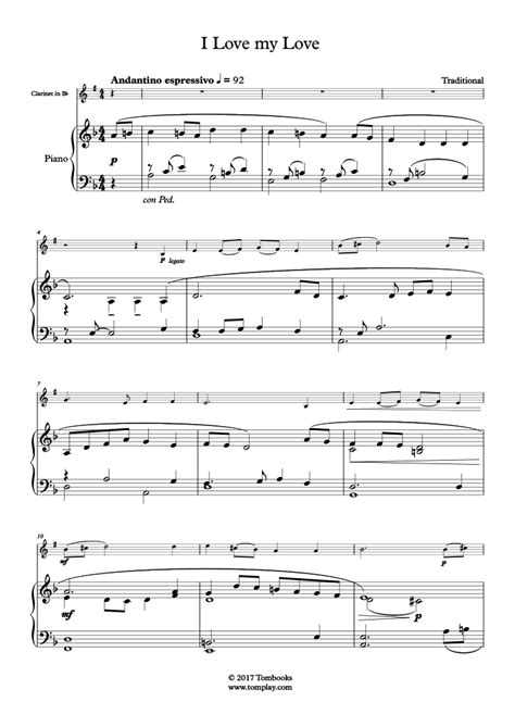 I Love my Love (accompaniment part) (Traditional) - Piano Sheet Music