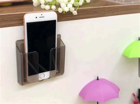 Mobile Phone Holder Wall Charging Stand with 3M Adhesive for iPhone Xs max 6 7 8 for Samsung ...