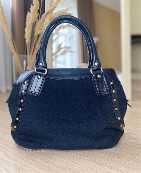 DKNY vintage navy blue leather handbag Women everyday top | Etsy