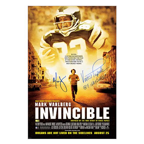 Lot Detail - Mark Wahlberg and Vince Papale Autographed Invincible 16x24 Movie Poster