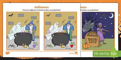 Halloween Spot The Difference PDF | Primary Resources