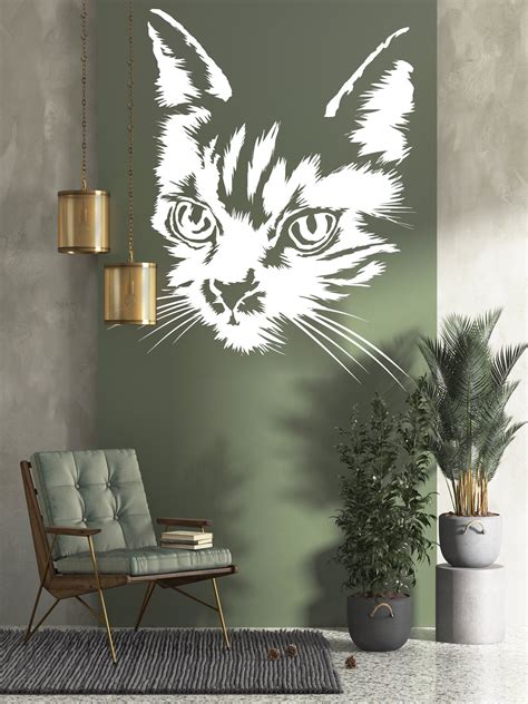 Cat Wall Decals Cat Decor Cat Room Cat Wall Art Eyes Decal Cat - Etsy