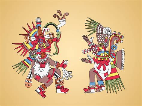 La creación del mundo por Quetzalcóatl y Tezcatlipoca