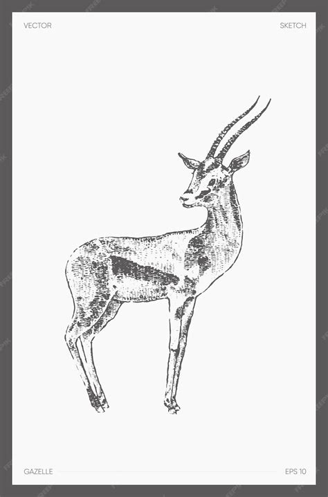 Premium Vector | High detail hand drawn vector illustration of gazelle, realistic drawing of ...