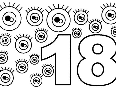 Number 18 Coloring Page at GetColorings.com | Free printable colorings pages to print and color