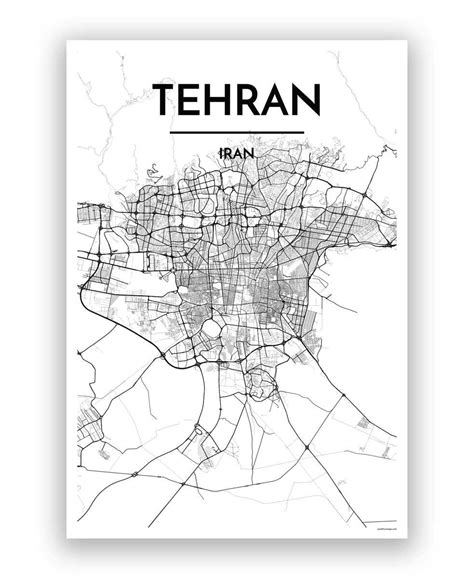 Tehran Map Art Print