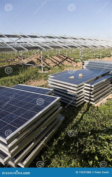 Solar Power Plant Construction Stock Photo - Image: 15937680