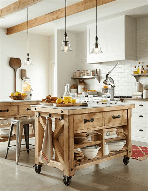 Rustic Kitchen Island on Wheels - EasyHomeTips.org