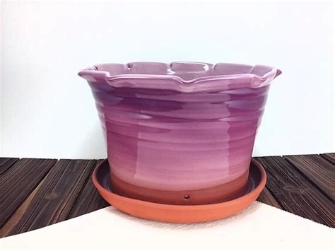 Extra Large purple ceramic Pottery flower by SummerHollowPottery