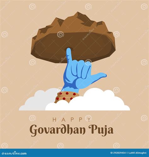 Happy Govardhan Puja Poster Template Vector Stock Illustration - Illustration of celebration ...