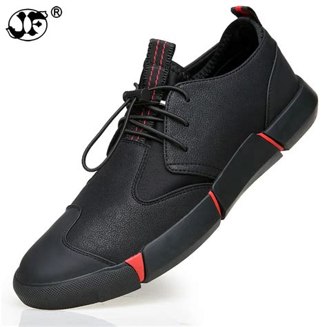 NEW Brand High quality all Black Men's leather casual shoes Fashion ...