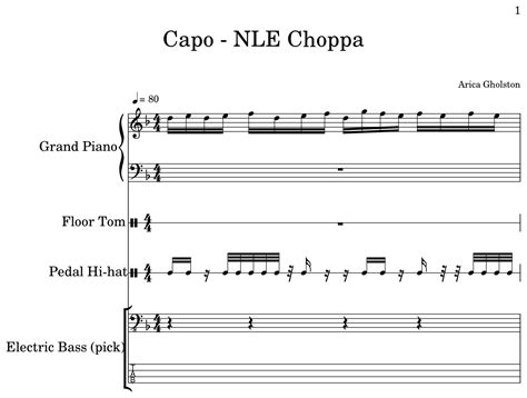 Capo - NLE Choppa - Sheet music for Piano, Floor Tom, Pedal Hi-hat ...