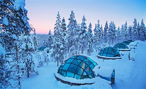 Kakslauttanen Arctic Resort Saariselka, Finland daylight europe glass igloo glass igloos igloo ...