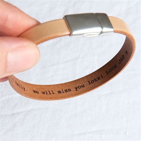 Personalised Engraved Real Leather Bracelet By Gracie Collins ...