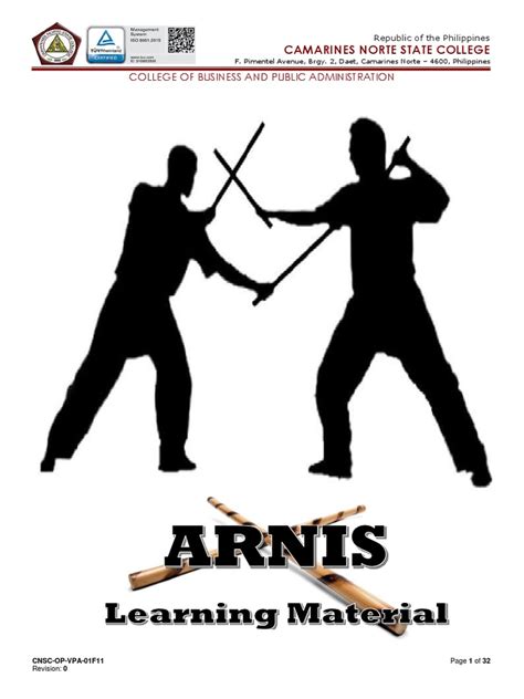 Arnis Learning Material | PDF