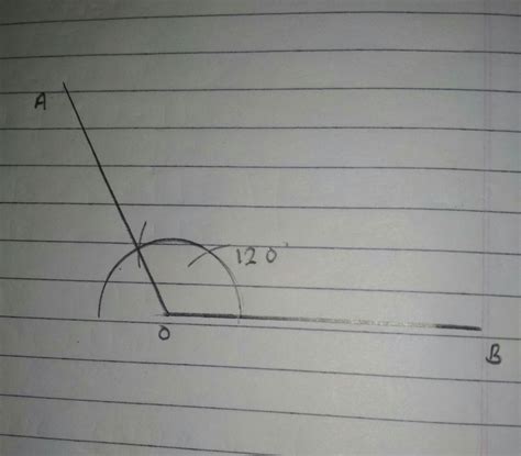 Steps to construct a 120 degree angle from 60 degree - Brainly.in