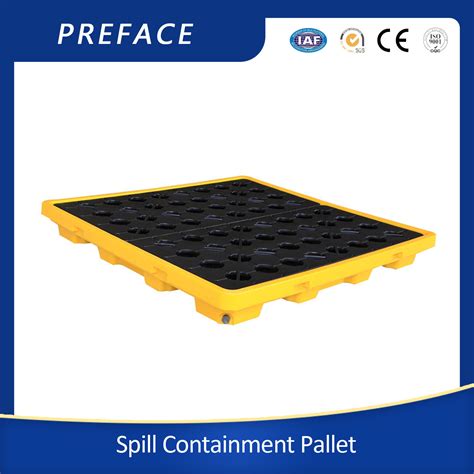 Low Profile High Capacity 150L 4 Drum Oil Spill Containment Pallet - China Plastic Spill Pallets ...