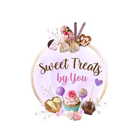 Sweet Treats Logo Design, Bakery Logo, Heart Breakable Logo, Strawberry ...