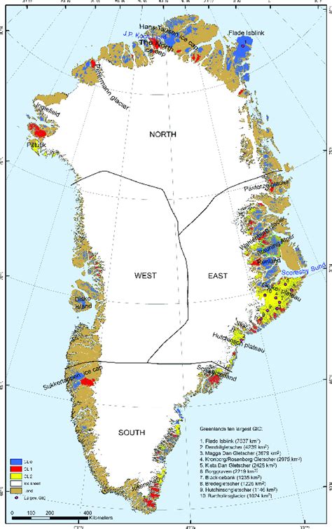 Greenland Glaciers Map