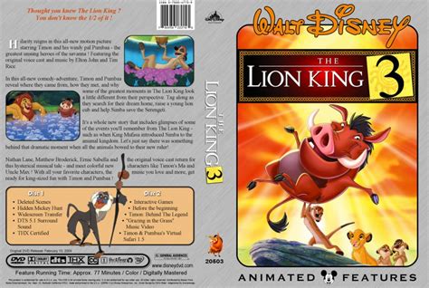 The Lion King 3 - Movie DVD Custom Covers - 335Lion King 3 :: DVD Covers