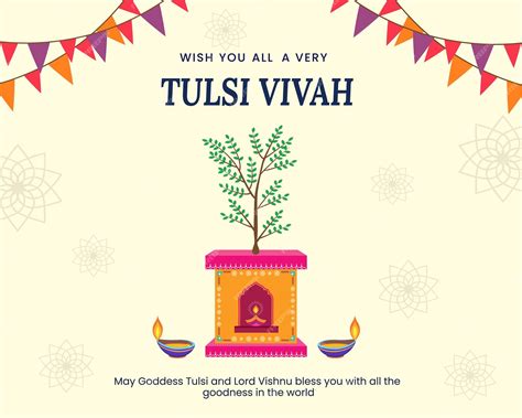 Premium Vector | Tulsi vivah 1