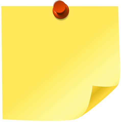 Yellow Sticky Note Transparent Background