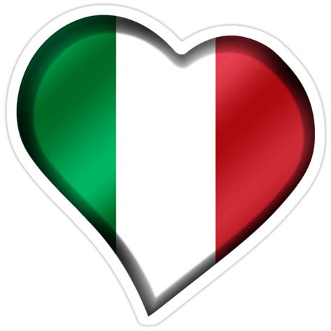 "Italian Flag - Italy - Heart" Stickers by graphix | Redbubble