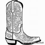 Cowboy Boot Coloring Pages  Free & Printable sketch template