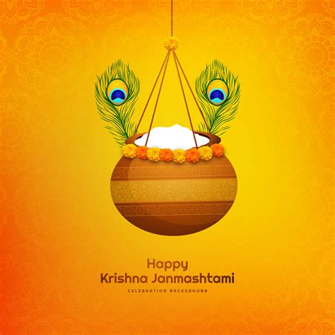 Happy janmashtami background with hanging pot 1233982 Vector Art at Vecteezy