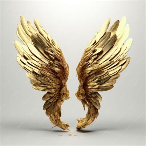 Premium AI Image | Photo illustration golden wings isolated