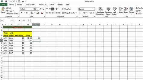 MS Excel: Data Entry and Formulas - YouTube