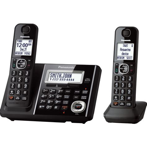 Panasonic Link2Cell KX-TGF342B Bluetooth Cordless Phone - Black - Cordless - 1 x Phone Line - 2 ...