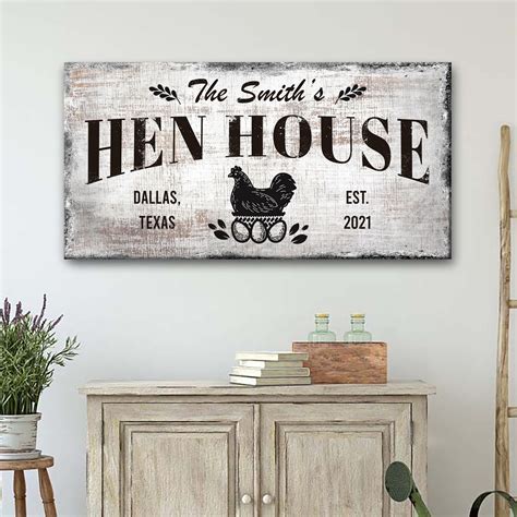 Hen House Sign Funny Chicken Sign Family Name Hen House Sign - Etsy