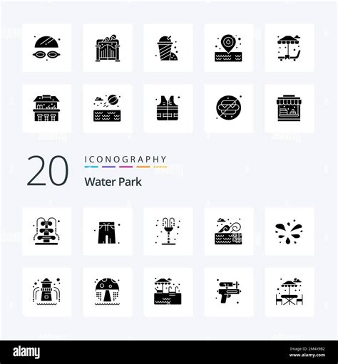 20 Water Park Solid Glyph icon Pack like garden wavy pool park holder water park Stock Vector ...