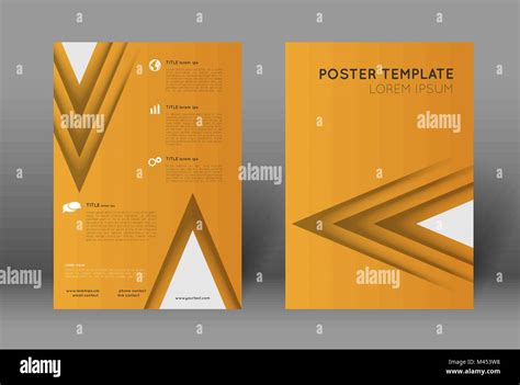 simple poster design template, abstract orange background with triangles Stock Vector Image ...