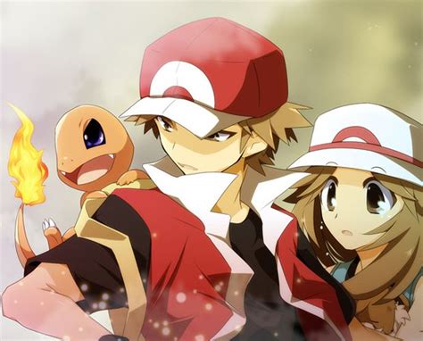 Red and Blue Pokemon Artwork