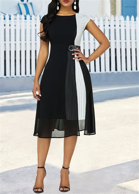 Rotita.com - USD $35.87 in 2021 | High waist dress, Colorblock dress, Midi dress casual