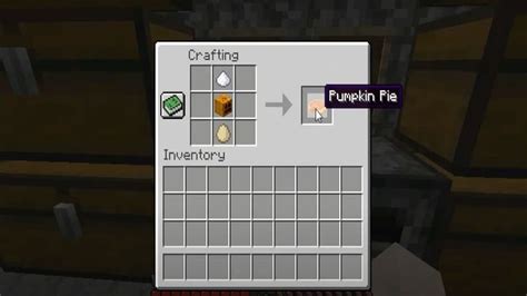 What is the Pumpkin Pie recipe in Minecraft?