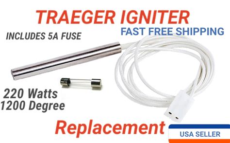 Igniter UPGRADE/ Replacement 220 Watts 3.5" Long 3/8" 1200 DEGREE INCOLOY STAINLESS FITS ALL ...