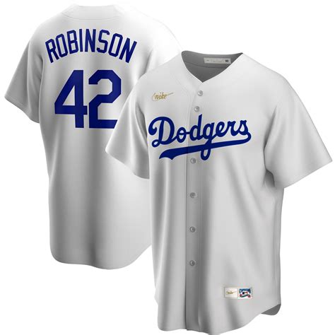 Jackie Robinson Brooklyn Dodgers Nike Home Cooperstown Collection Player Jersey - White ...